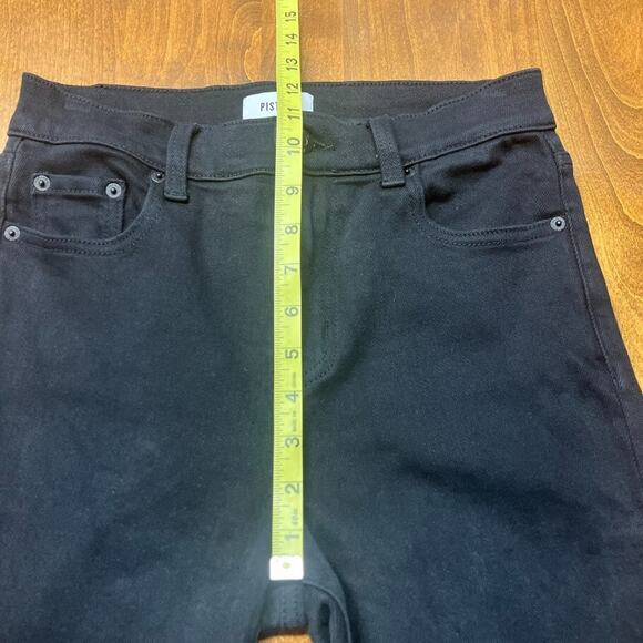 Pistola Teagan High Waist Slit Cuff Slim Leg Ankle Black Bootcut Jeans Size 27 - Picture 10 of 14